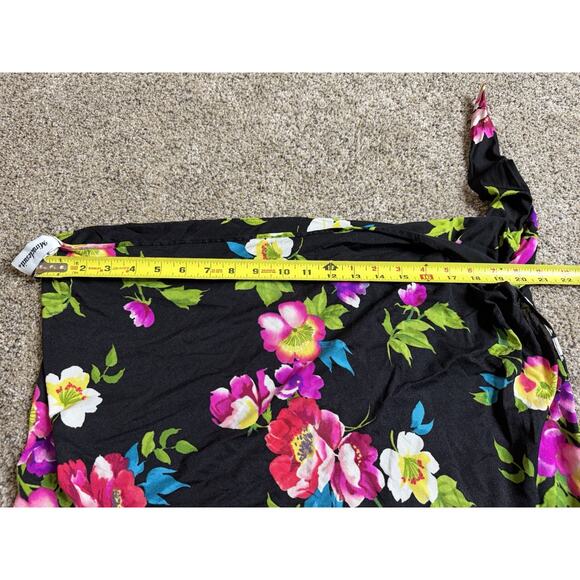 Vintage Miraclesuit Wrap Skirt Dress Cover Up Floral Print Bright One Size Tie - Picture 7 of 7